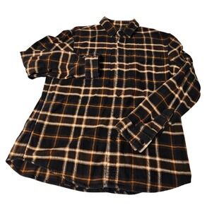 L.L. Bean Signature Flannel Shirt Mens Large Brown‎ Plaid Slim Fit 507625